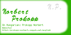norbert prokopp business card